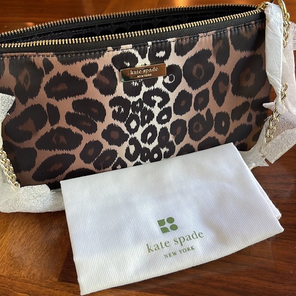 NWT KATE SPADE NEW YORK BYRD LINDENWOOD ANIMAL NATURAL MULTI NYLON BAG - Picture 2 of 6